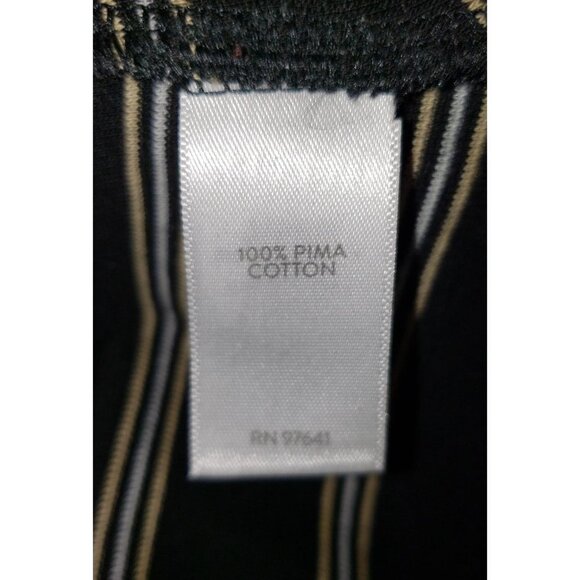 J. Jill 100% Pima Cotton Tie Sleeve Tee Size M Black with tan yellow and white - Picture 4 of 5